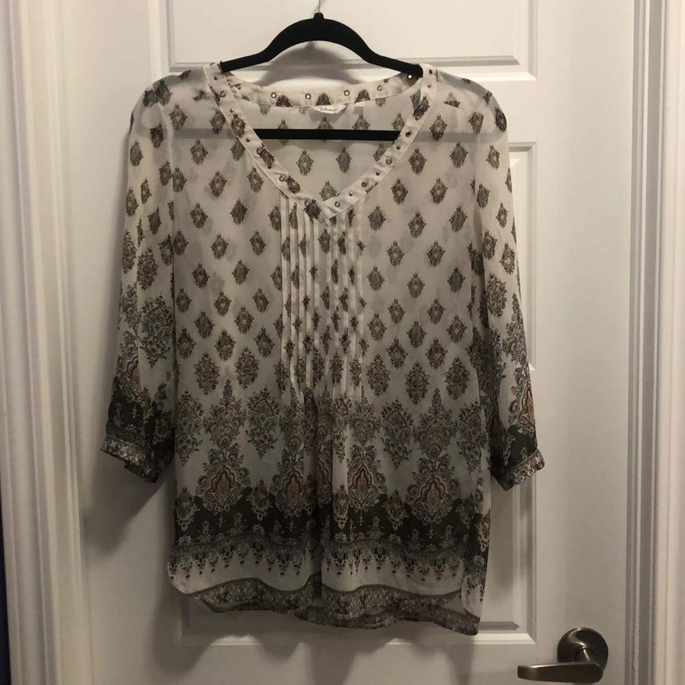 Sheer patterned tunic